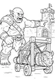 Free Ogre Coloring Page - Armored Siege at Castle Gate (Printable PDF)