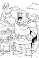 Free Ogre Coloring Page - Chief Leading a Forest Gathering (Printable PDF)
