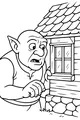 Free Ogre Coloring Page - Peeking In Cottage Window (Printable PDF)