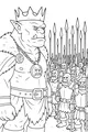 Free Ogre King Coloring Page - Fantasy Army Spear Line (Printable PDF)