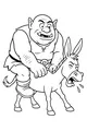 Free Ogre Coloring Page - Cartoon Ogre Riding a Braying Donkey (Printable PDF)