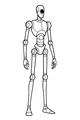 Free One-Eyed Android Coloring Page - Tall Humanoid Robot Buddy (Printable PDF)