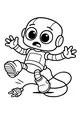 Free Robot Coloring Page - Oopsie Bot Tripping on Power Cord (Printable PDF)