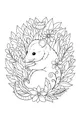 Free Opossum Coloring Page - Sleepy Opossum in Flower Forest (Printable PDF)