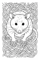 Free Opossum Coloring Page - Cute Woodland Nest Scene (Printable PDF)