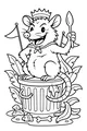 Free Opossum Coloring Page - Royal Trash Can Feast (Printable PDF)