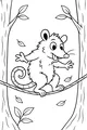 Free Opossum Coloring Page - Cheerful Forest Balancing Act (Printable PDF)