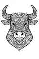 Free Bull Coloring Page - Intricate Swirly Horn Mandala (Printable PDF)