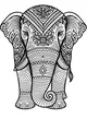 Free Elephant Coloring Page - Decorative Swirly Pattern Design (Printable PDF)