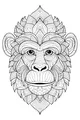 Free Monkey Coloring Page - Patterned Jungle Face Design (Printable PDF)
