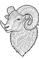 Free Ram Coloring Page - Swirly Horns And Patterned Wool (Printable PDF)
