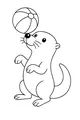 Free Otter Coloring Page - Balancing a Beach Ball on Her Nose (Printable PDF)