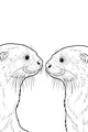 Free Otter Coloring Page - Face-to-Face Whisker Standoff (Printable PDF)
