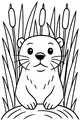 Free Otter Coloring Page - Whiskered Friend Among Tall Reeds (Printable PDF)
