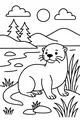 Free Otter Coloring Page - Plump Otter by the Riverbank (Printable PDF)