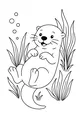 Free Otter Coloring Page - Smiling Otter Floating in Pond (Printable PDF)