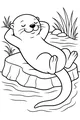 Free Otter Coloring Page - Relaxed Riverbank Lounge (Printable PDF)