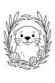Free Otter Coloring Page - Smiling Otter by the Pond (Printable PDF)