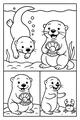 Free Otter Coloring Page - Playful Pearl Seekers Underwater (Printable PDF)