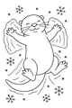 Free Otter Coloring Page - Making a Giant Snow Angel (Printable PDF)