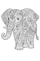 Free Elephant Coloring Page - Paisley Patterns And Fancy Ears (Printable PDF)