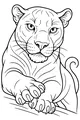 Free Panther Coloring Page - Jungle Branch Princess (Printable PDF)