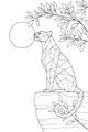 Free Panther Coloring Page - Geometric Big Cat on Sunlit Rock (Printable PDF)