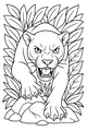 Free Panther Coloring Page - Sneaking Through Jungle Leaves (Printable PDF)