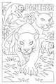 Free Panther Coloring Page - Three Jungle Panthers in Action (Printable PDF)
