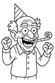 Free Grandpa Coloring Page - Happy Birthday Party Celebration (Printable PDF)