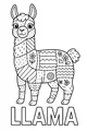 Free Llama Coloring Page - Patchwork Llama in Flower Field (Printable PDF)