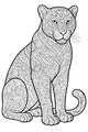 Free Leopard Coloring Page - Jungle Big Cat with Swirly Patterns (Printable PDF)
