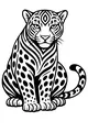 Free Leopard Coloring Page - Sitting Jungle Big Cat (Printable PDF)