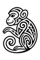 Free Monkey Coloring Page - Swirly Patterns and Zigzag Lines (Printable PDF)