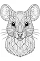 Free Mouse Coloring Page - Decorative Patterned Mouse Face (Printable PDF)