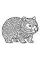 Free Wombat Coloring Page - Patterned Cartoon Wombat with Swirls (Printable PDF)