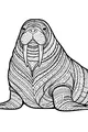 Free Walrus Coloring Page - Patterned Arctic Gentle Giant (Printable PDF)