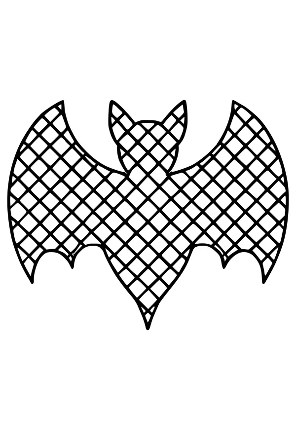 Free Bat Coloring Page - Simple Crisscross Pattern Wings (Printable PDF)