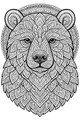 Free Bear Coloring Page - Intricate Patterned Bear Head (Printable PDF)