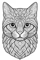 Free Cat Coloring Page - Intricate Leafy Swirl Cat Portrait (Printable PDF)