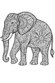 Free Elephant Coloring Page - Swirly Floral Jungle Design (Printable PDF)