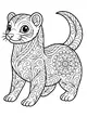 Free Ferret Coloring Page - Fancy Floral Mandala Patterns (Printable PDF)