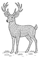 Free Deer Coloring Page - Fancy Forest Buck With Swirling Patterns (Printable PDF)
