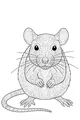 Free Rat Coloring Page - Plump Patterned Rat Sitting Upright (Printable PDF)