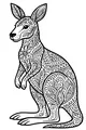 Free Kangaroo Coloring Page - Floral Patterned Wildlife Scene (Printable PDF)