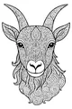 Free Goat Coloring Page - Spiral Horns and Swirly Fur (Printable PDF)
