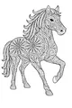 Free Horse Coloring Page - Whimsical Mare with Floral Mandala Patterns (Printable PDF)