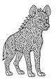 Free Hyena Coloring Page - Swirling Geometric Patterns in the Wild (Printable PDF)