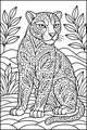 Free Panther Coloring Page - Floral Jungle Pattern Scene (Printable PDF)