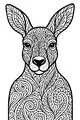 Free Kangaroo Coloring Page - Leafy Swirl Pattern Design (Printable PDF)